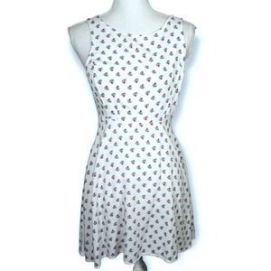 BONGO WHITE, RED & BLUE FLORAL DRESS SZ.S